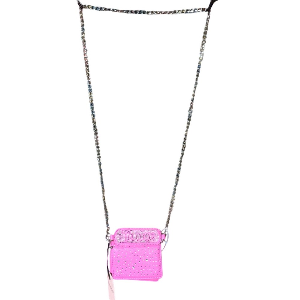 Juicy Couture Pink Rhinestone Mini‎ Crossbody Bag Purse Chain Strap